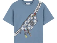 Marc Jacobs Kids футболка с графическим принтом, синяя