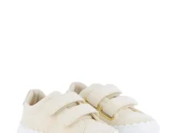 Chloe Kids кроссовки с фестончатыми ремешками — бежевые