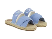 Chloe Kids босоножки с лого-лентой — синие