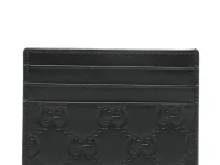 Gucci GG Emblem card case — визитница из кожи телёнка, чёрная