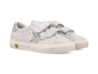 Golden Goose кроссовки со звёздами и липучкой серые