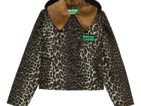 Barbour x Ganni куртка-бомбер леопардовый принт вельветовый воротник