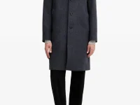 Sisley Пальто однобортное с воротником серое