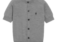 AMI Paris Ami De Coeur кардиган с короткими рукавами, серый