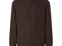 Zegna Oasi Lino mandarin-collar overshirt — коричневая льняная рубашка-куртка
