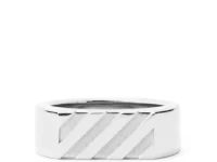 Off-White кольцо с диагональной гравировкой