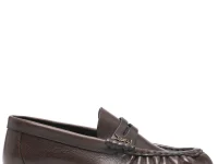 Saint Laurent кожаные лоферы коричневые