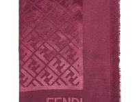 Fendi жаккардовый шарф с бахромой