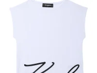Karl Lagerfeld Kids футболка signature белая