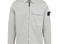 Stone Island рубашка-оверсорочка с логотип-нашивкой