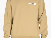 Jacquemus хлопковый свитшот бежевый