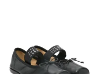 MM6 Maison Margiela Kids Балетки с бантом чёрные