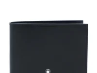 Montblanc кошелёк двойного сложения чёрный телячья кожа