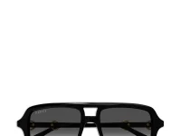 Gucci солнцезащитные очки с декором horsebit, квадратная оправа, чёрные
