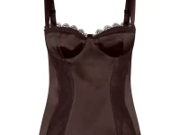 Nicholas Dara lace-detail top — майка с кружевной отделкой, коричневый