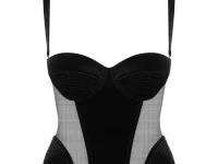 Maison Close x Scandale Rococo corset — чёрный корсет с косточками и кружевной шнуровкой