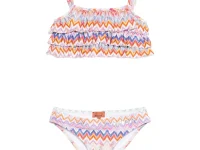 Missoni Kids раздельный купальник с воланами и узором шеврон
