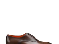 Santoni кожаные оксфорды коричневые