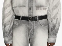 Off-White ремень кожаный со стрелочной пряжкой