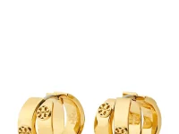Tory Burch Icon Double Hoop серьги-кольца золотистые