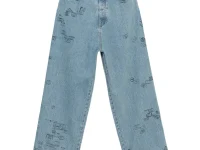 VETEMENTS широкие джинсы со штамп-принтом