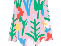 Stella McCartney Kids купальник с цветочным принтом и длинным рукавом