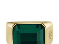Nialaya Jewelry перстень-печатка с зелёным цирконом