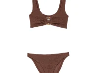 Hunza G Julia ring-detail bikini — раздельный купальник, коричневый