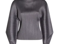 Pleats Please Issey Miyake блуза Skyline с плиссировкой серая