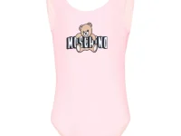 Moschino Kids слитный купальник с принтом медведя