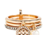 Tory Burch Icon Pavé Charm кольцо