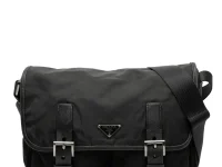 Prada Pre-Owned Tessuto Double Buckle Messenger Bag