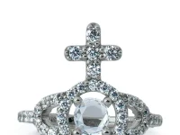 Vivienne Westwood кольцо с кристаллами и мотивом Orb