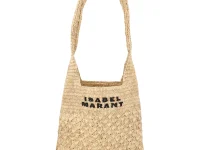 Isabel Marant сумка-тоут плетёная малая с вышивкой логотипа
