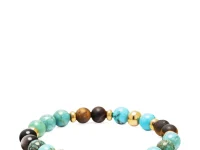 Nialaya Jewelry браслет с бирюзой и тигровым глазом