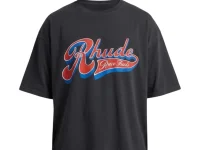 RHUDE Pit Stop T-shirt — серая футболка с опущенными плечами