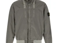 Stone Island куртка со складным капюшоном серая