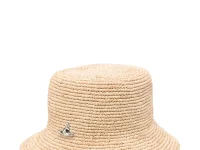 Vivienne Westwood Orb Raffia Bucket Hat — панама из рафии, бежевый
