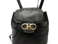 Ferragamo Pre-Owned Double Gancini рюкзак из кожи теленка, чёрный