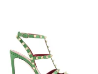 Valentino Rockstud лодочки из кожи козлёнка, зелёный