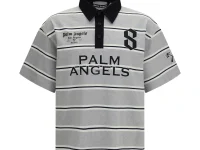 Palm Angels поло в полоску с логотипом
