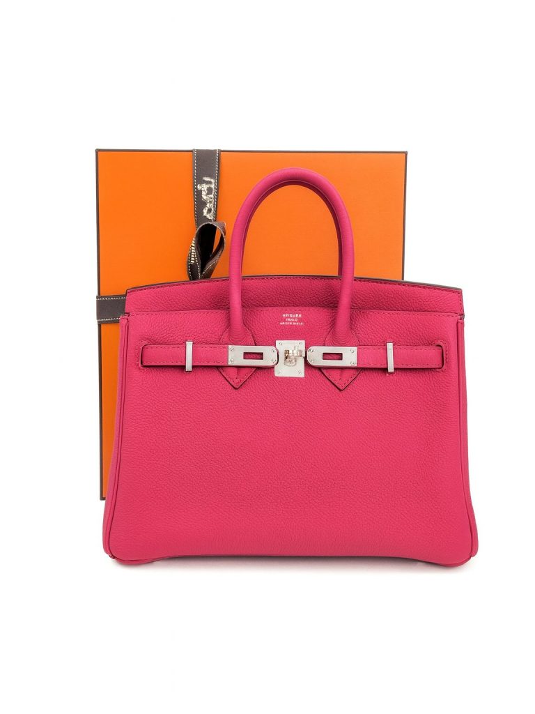 Hermès — сумка BIRKIN 25 TOGO ROSE MEXICO розовая