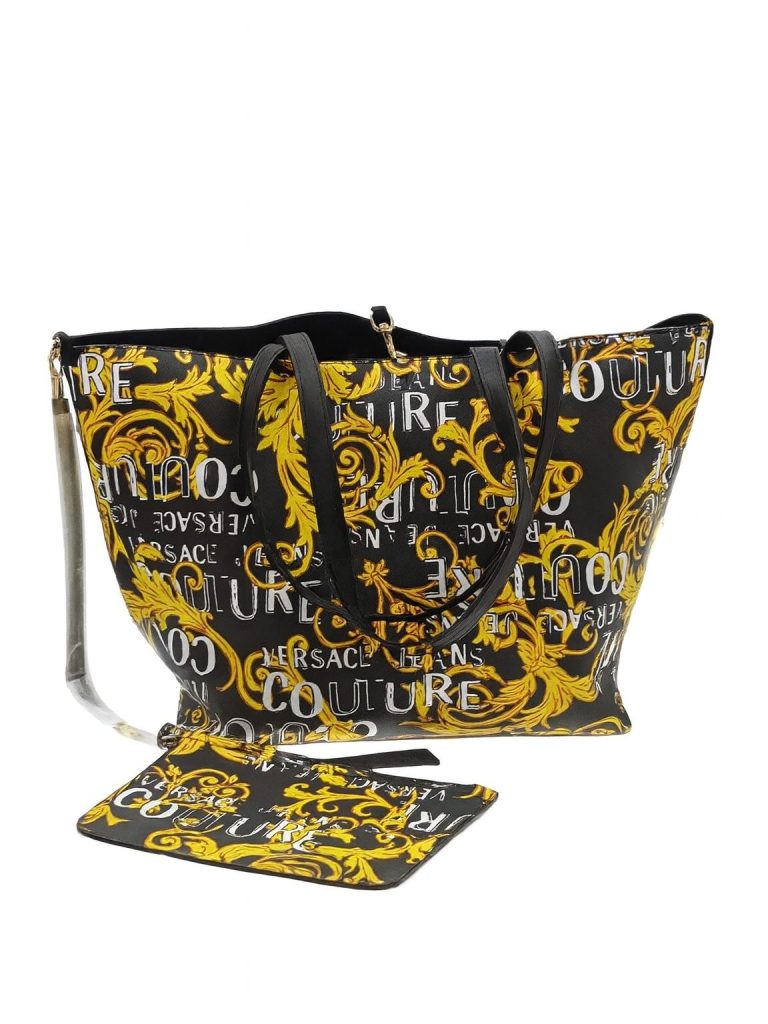 Versace — шопер черный с желтым