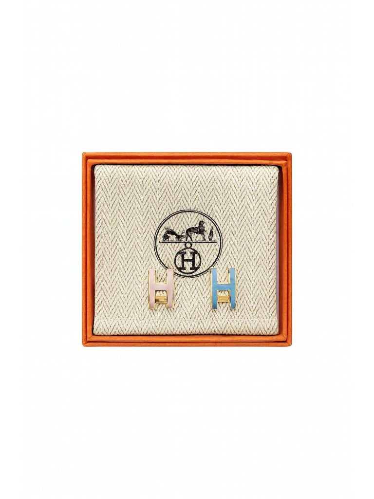 Hermès — каф Каф на ухо розовый и голубой