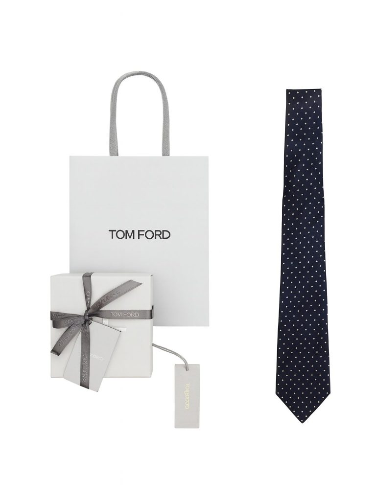 TOM FORD — галстук темно-синий 100 шелк