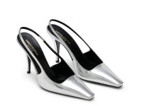 Saint Laurent — туфли серебристые 38.5
