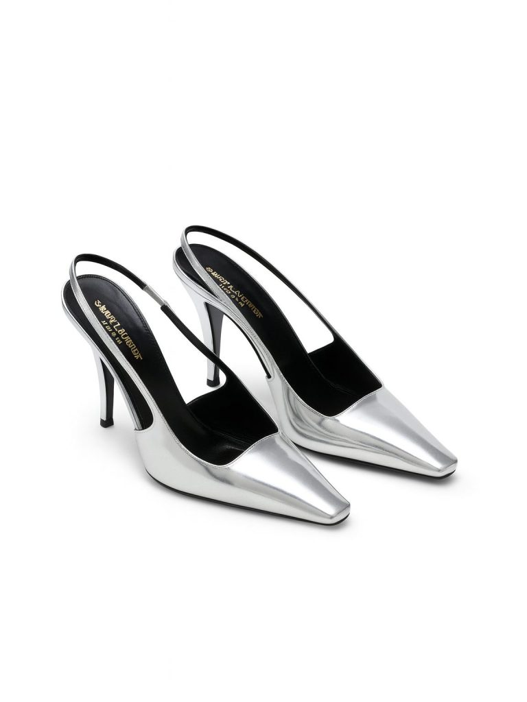 Saint Laurent — туфли серебристые 38.5