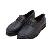 Valentino — лоферы темно-синие 42