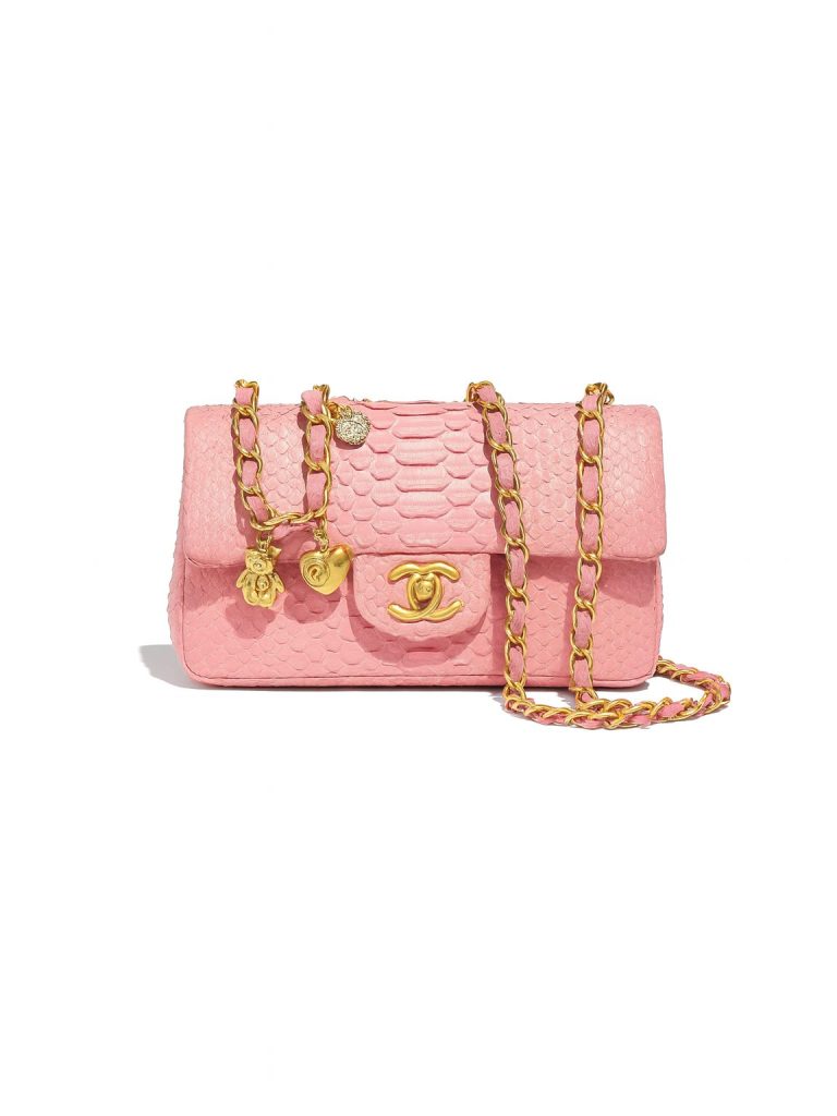 Chanel — сумка розовая кожа питона