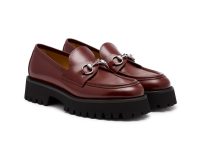 Gucci — лоферы бордовые 39